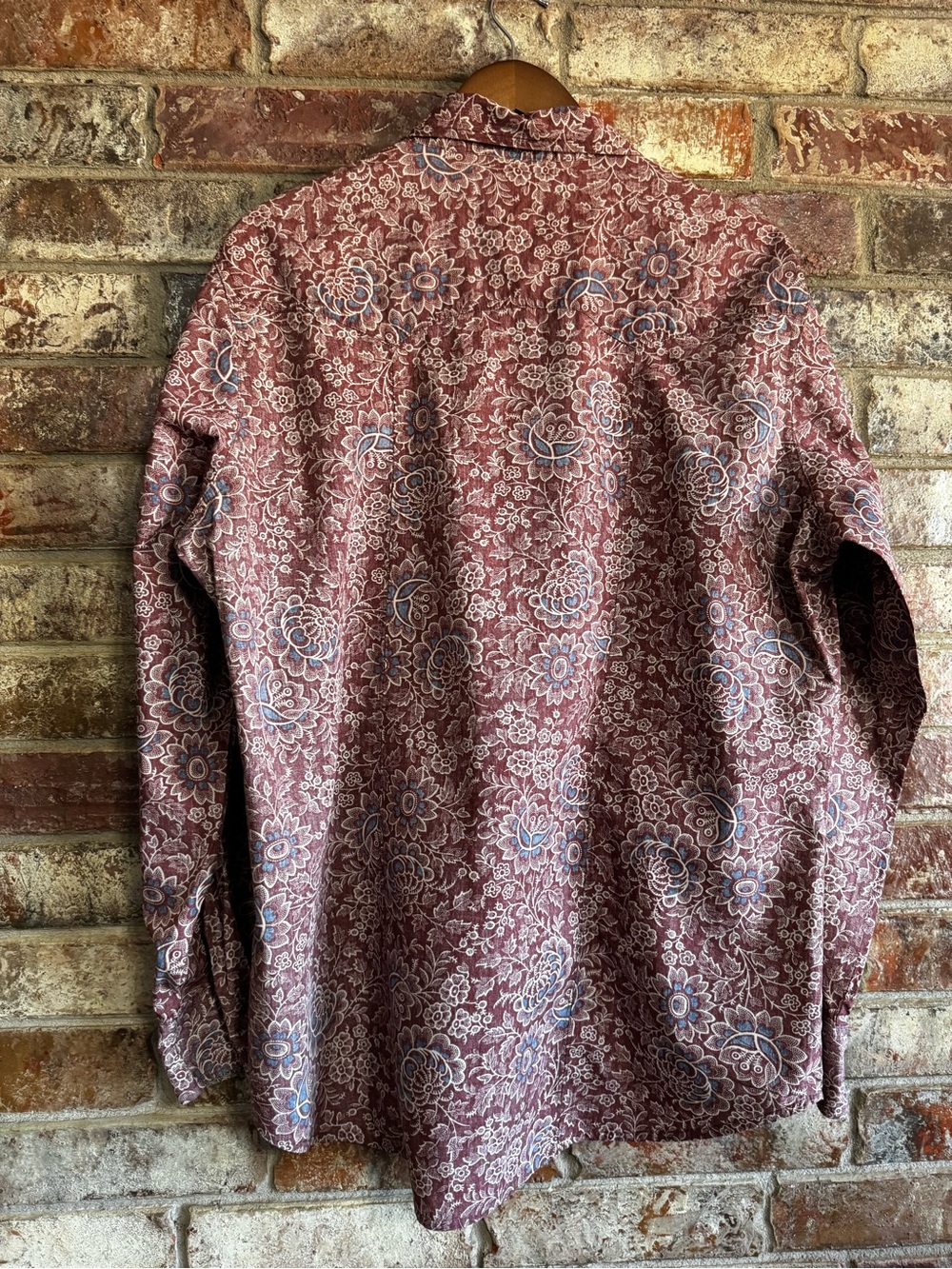 Men’s Wrangler Retro Men's Maroon Floral Button-Up Shirt - Picture 2 of 4